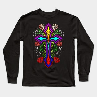 Day Of The Dead Cross Dia De Los Muertos Long Sleeve T-Shirt